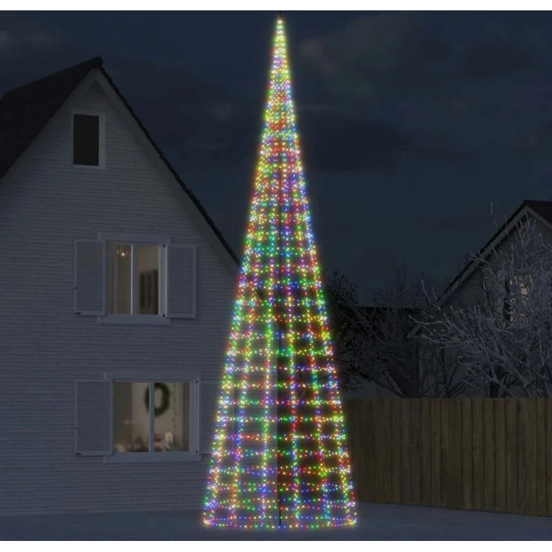 vidaXL LED-juletræ 3000 LED'er 800 cm flerfarvet lys