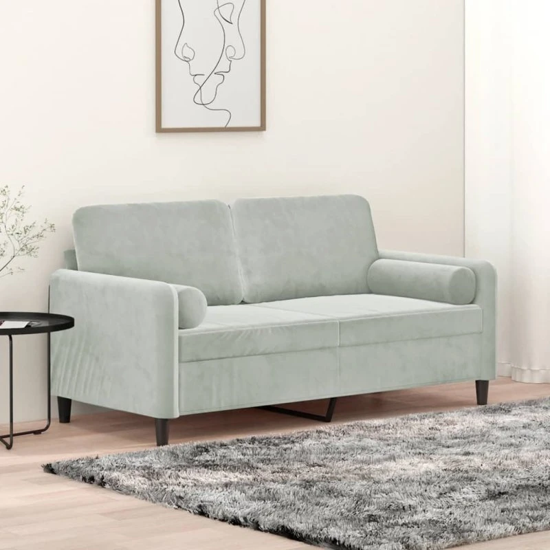 Velour 2-Personers Sofa Lyserød 120 cm