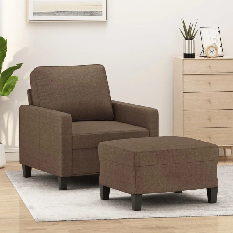 vidaXL Sofastol med Fodskammel 60 cm Brun