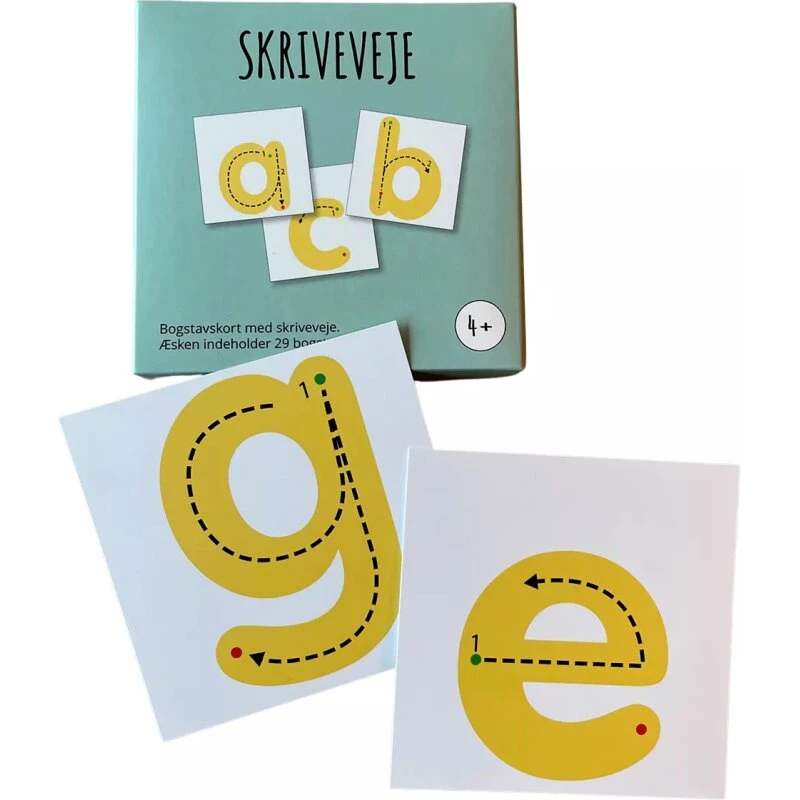Lærekort: Kæmpe bogstaver med skriveveje