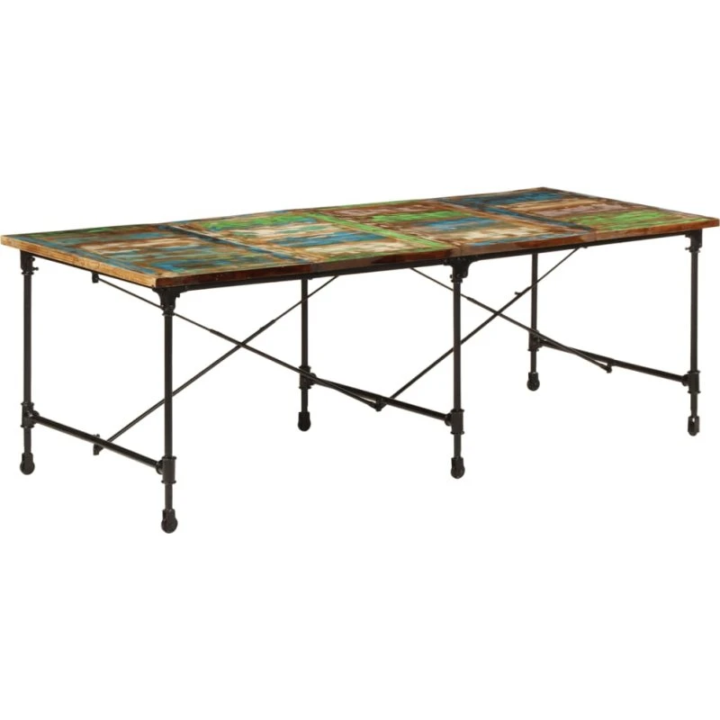 vidaXL Spisebord 220x90x77 cm massivt genbrugstræ