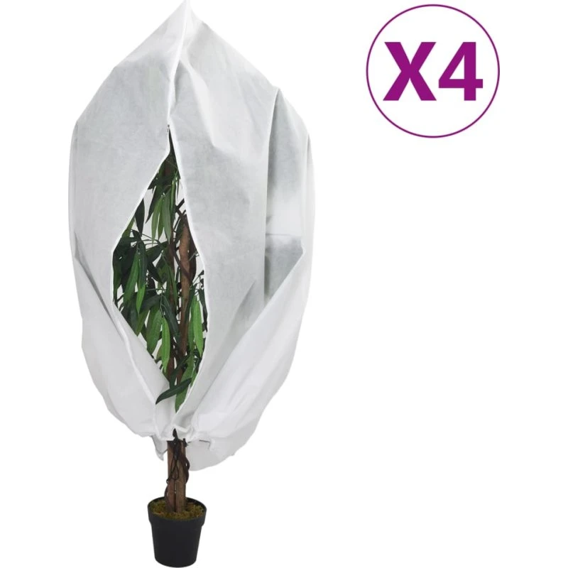 vidaXL Plantebeskyttelse med lynlås 1,2x1,8 m, 70 g/m², 4 stk