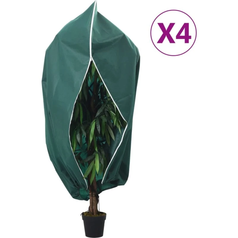 vidaXL Plantebeskyttelse med lynlås 4 stk. 1x1,55 m, 70 g/m²