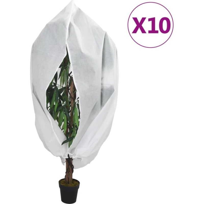 vidaXL Plantebeskyttelse med lynlås 10 stk. 70 g/m² 3,14x2,5 m