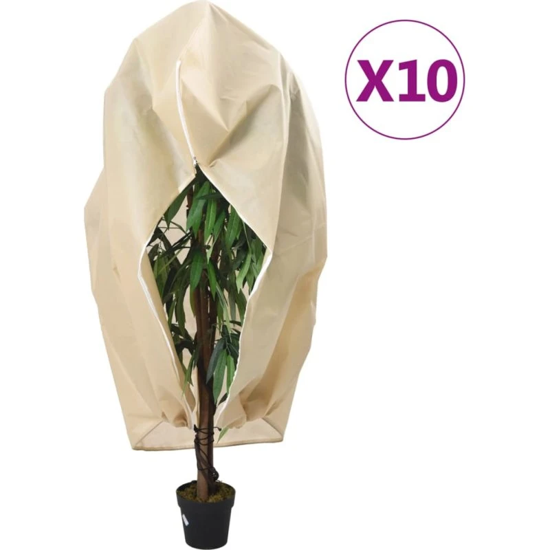 vidaXL Plantebeskyttelse med lynlås 10 stk. 70 g/m² 3,93x3,5 m