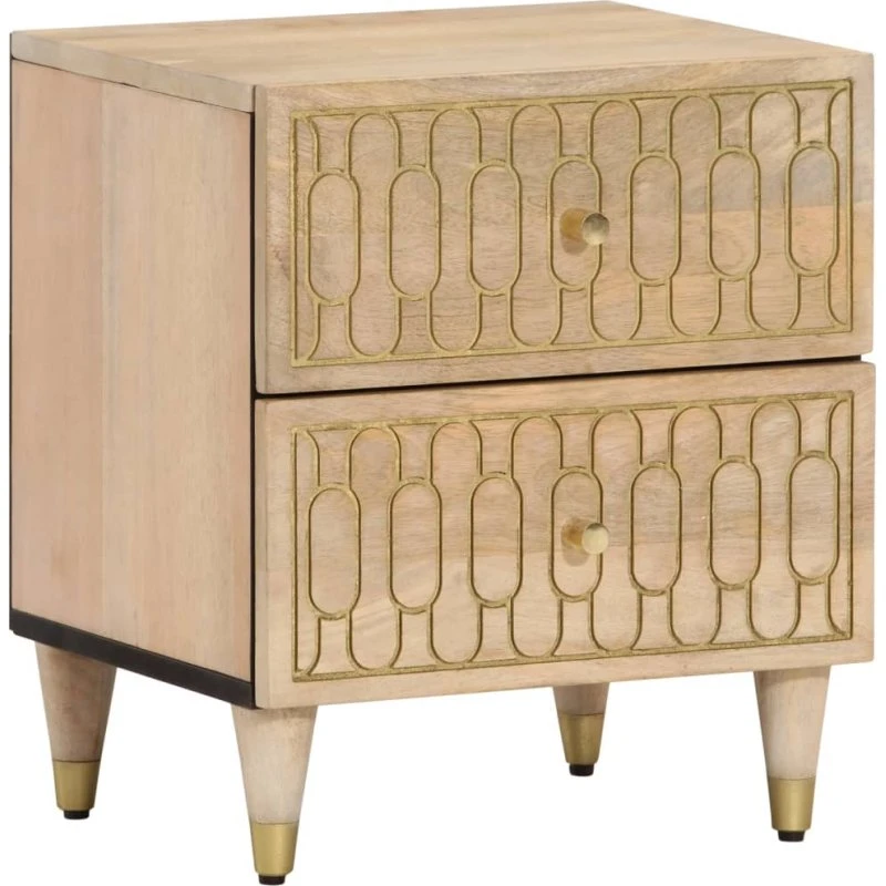 vidaXL Sengeborde 2 stk. 40x33x46 cm massivt mangotræ