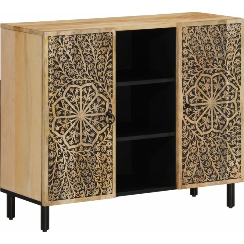 vidaXL Skab 90x33x75 cm i Massivt Mangotræ