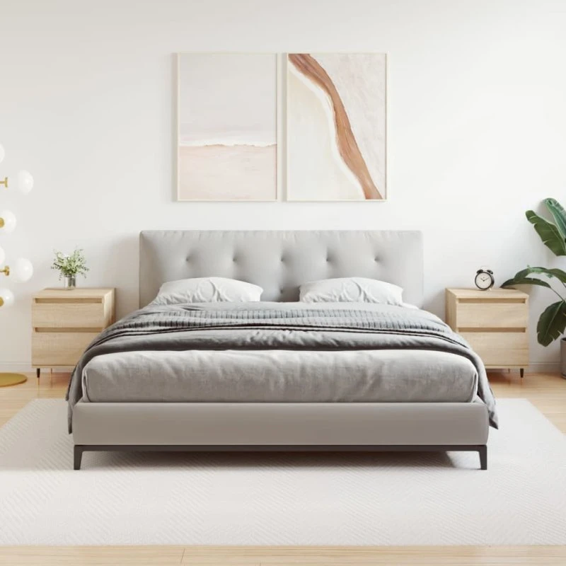 vidaXL Sengeborde 2 stk. 40x35x50 cm konstrueret træ Sonoma-eg