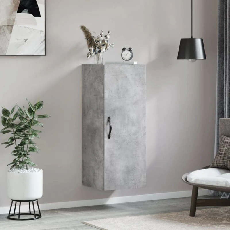 vidaXL Vægskab 34,5x34x90 cm Konstrueret Træ Betongrå