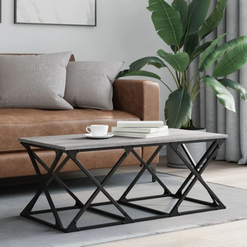 vidaXL sofabord 100x49x40 cm grå sonoma-eg konstrueret træ