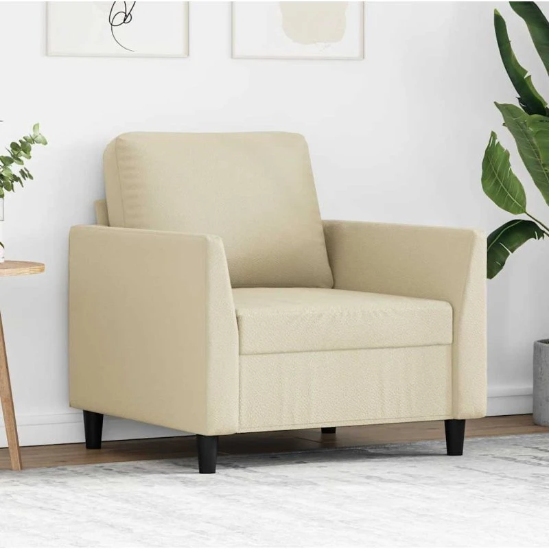 vidaXL Lænestol 60 cm Velour Cremefarvet