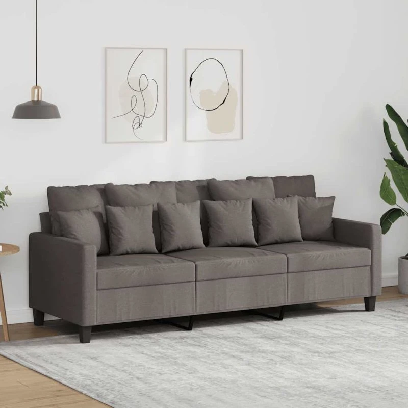 vidaXL 3-personers sofa 180 cm gråbrun stof