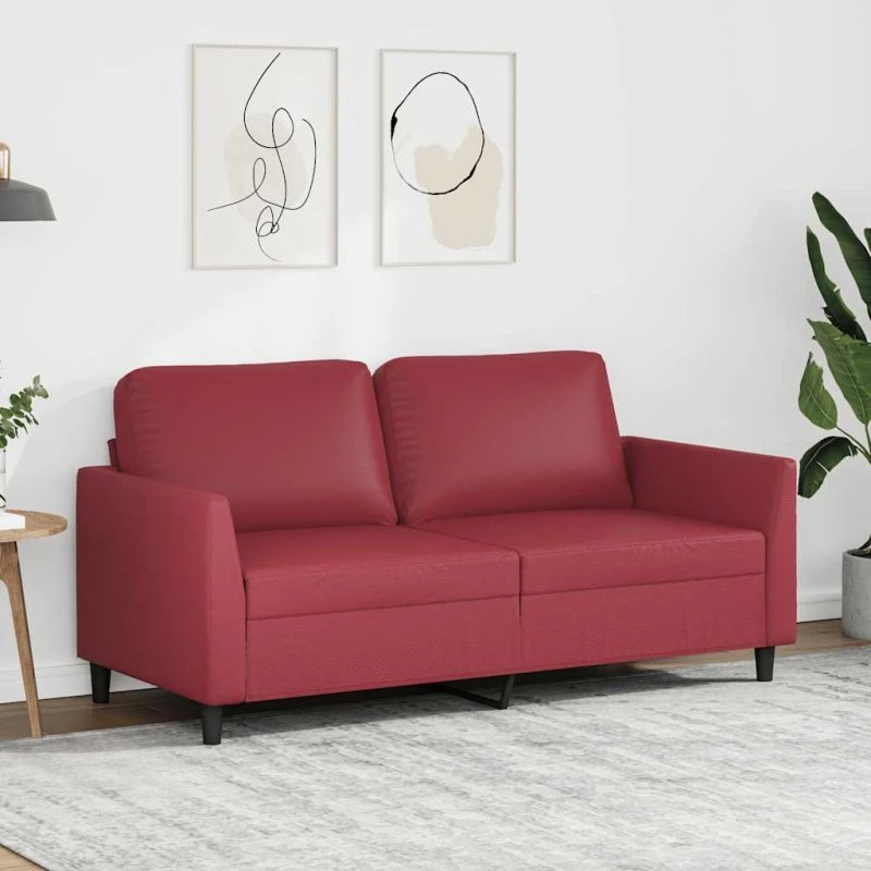 vidaXL 2-personers sofa 140 cm vinrød kunstlæder