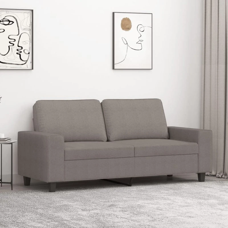 vidaXL 2-personers sofa 140 cm gråbrun stof