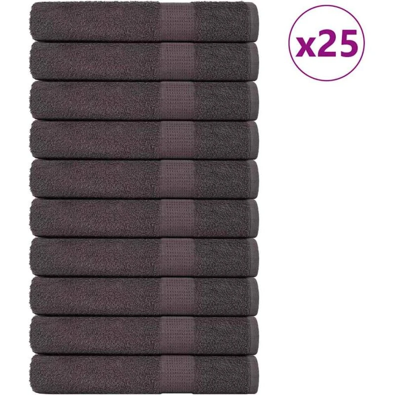 vidaXL Saunahåndklæder 25 stk. 80x200 cm antracit 360 g/m²