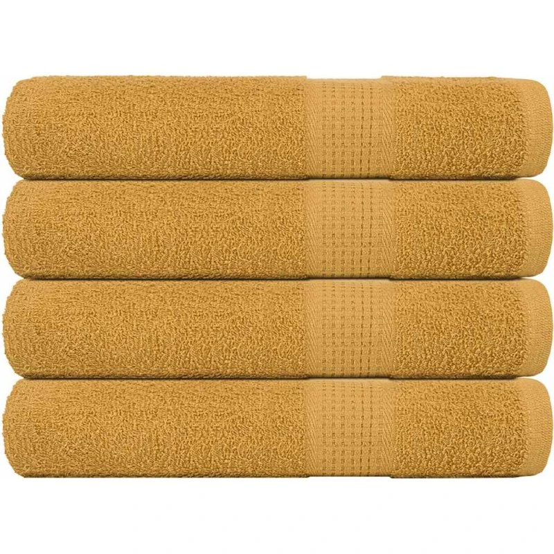 vidaXL Saunahåndklæder FROGN 4 stk. Guld 80x200 cm 360 gsm