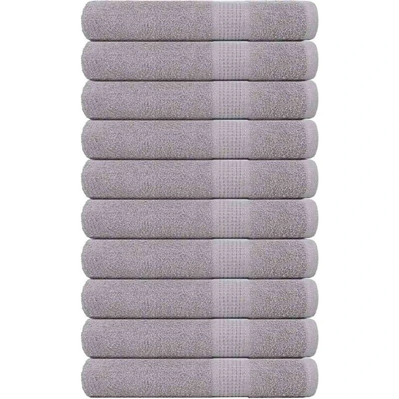 vidaXL Saunahåndklæder FROGN 10 stk. grå 80x200 cm 360 gsm