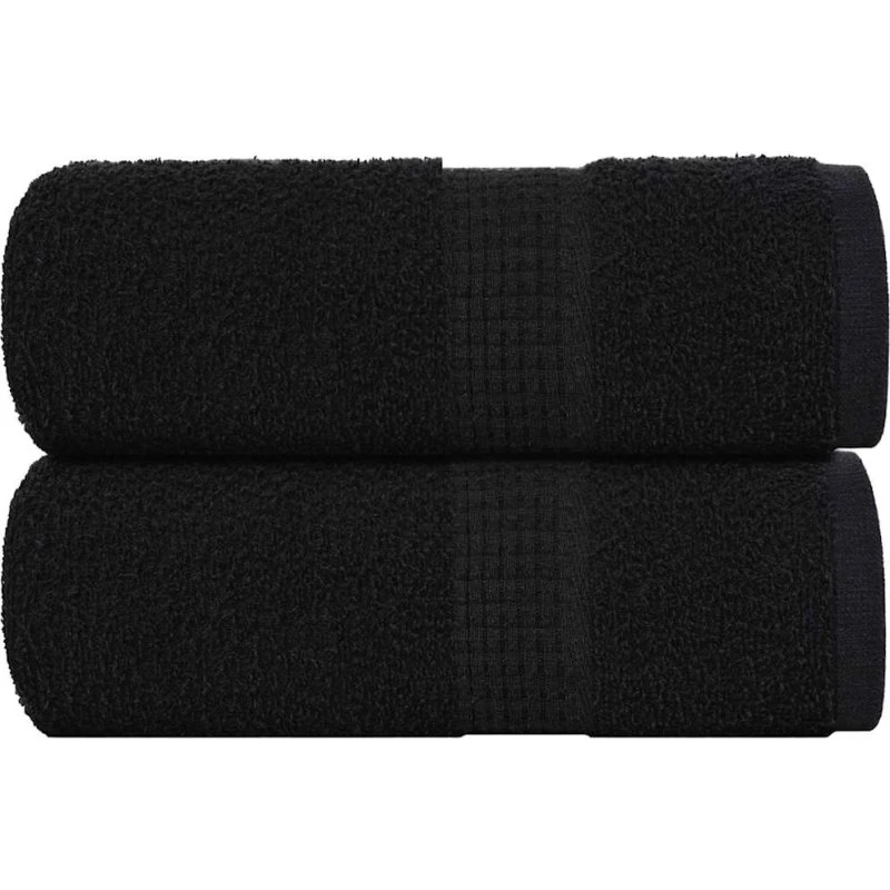 vidaXL FROGN 2 stk. sorte vaskehåndklæder 30x30 cm 360 gsm