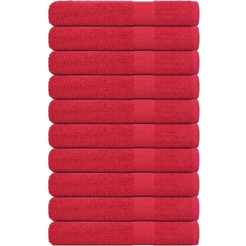 vidaXL Saunahåndklæder 10 stk. rød 80x200 cm 360 gsm