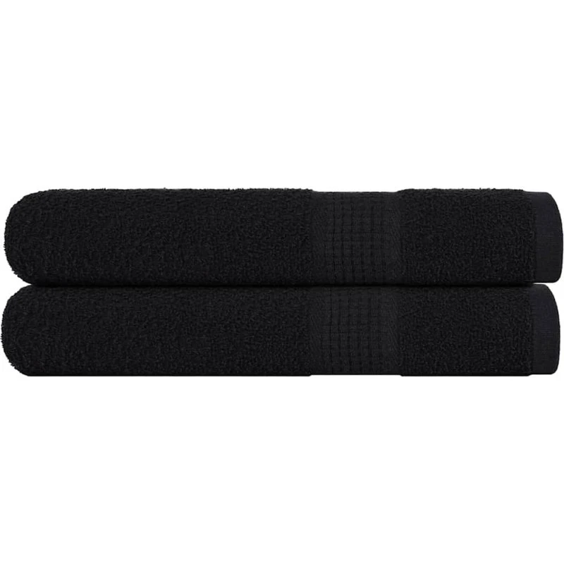 vidaXL Saunahåndklæder FROGN 2 stk. 80x200 cm, 360 gsm, sort