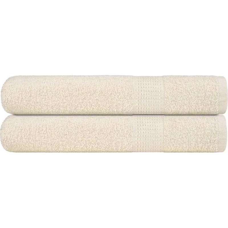 vidaXL Saunahåndklæder FROGN 2 stk. cremefarvet 80x200 cm 360 gsm