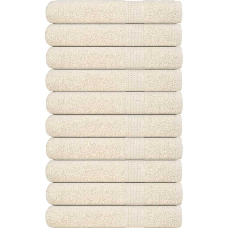 vidaXL Saunahåndklæder FROGN 10 stk. 80x200 cm 360 gsm cremefarvet