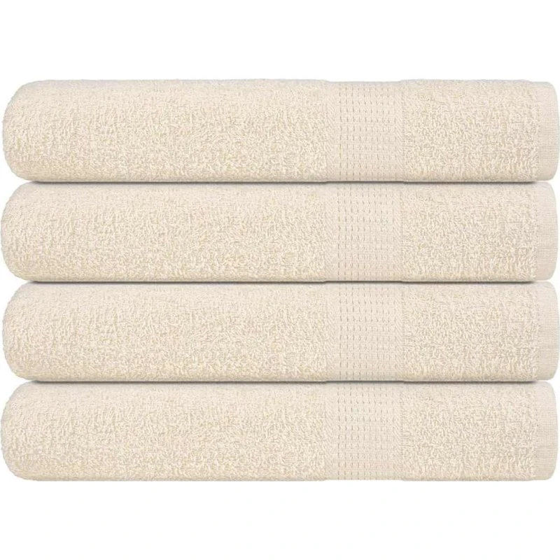 vidaXL FROGN saunahåndklæder 4 stk. cremefarvet 80x200 cm 360 gsm