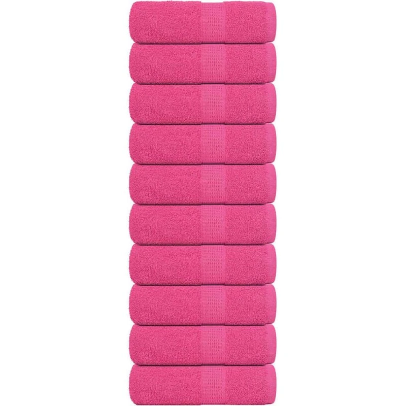 vidaXL FROGN lyserøde vaskehåndklæder 10 stk. 30x30 cm 360 gsm