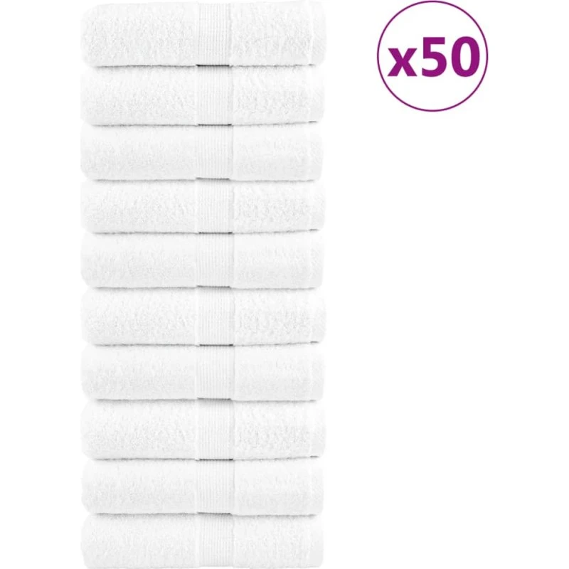 vidaXL SOLUND 50 stk. hvid vaskeklude 15x21 cm 600 gsm