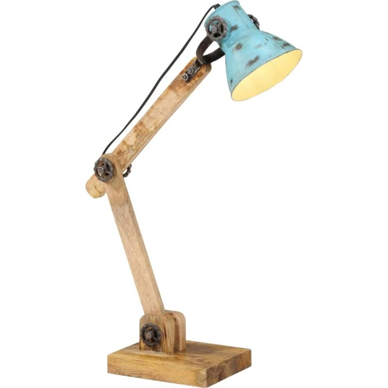 vidaXL Skrivebordslampe 25 W E27 rustik blå, 23x18x96 cm