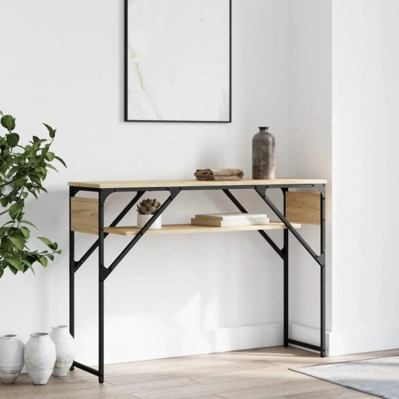 vidaXL Konsolbord 105x30x75 cm Sonoma-eg konstrueret træ