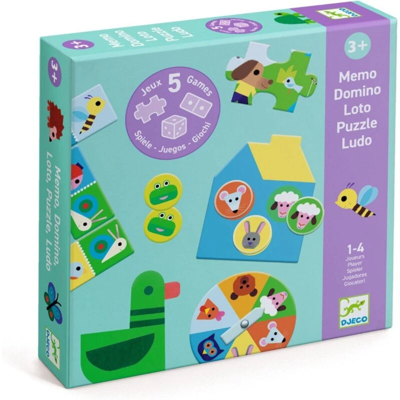 Djeco Leg & Lær – 5 spil på bondegården