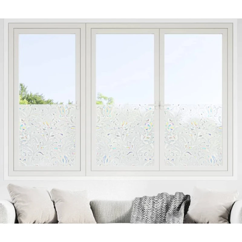 vidaXL Vinduesfolier 2 stk. Blomstermønster Matteret PVC