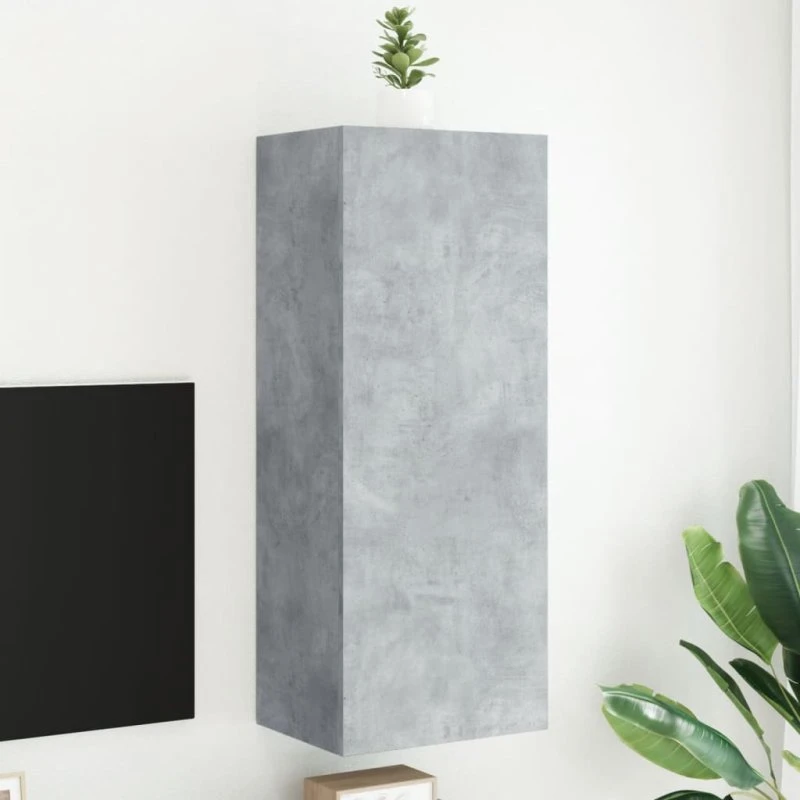 vidaXL Væghængt tv-bord 40,5x30x102 cm konstrueret træ betongrå