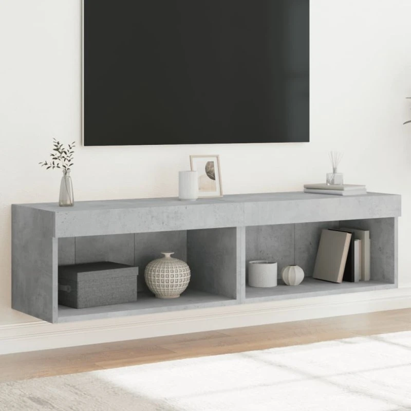 vidaXL tv-borde med LED-lys 60x30x30 cm betongrå