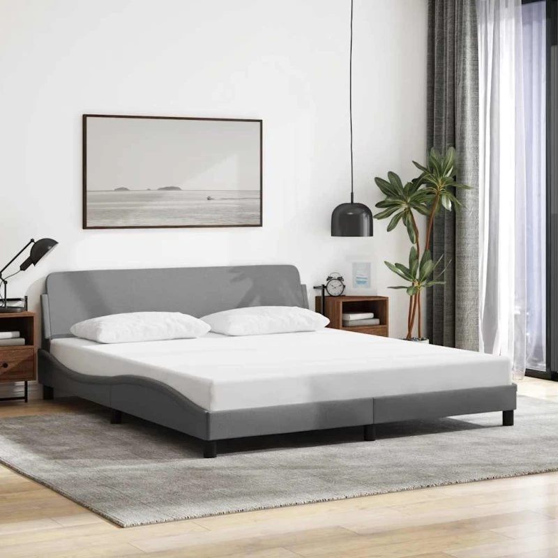 vidaXL Dover Sengeramme 180x200 cm lysegrå
