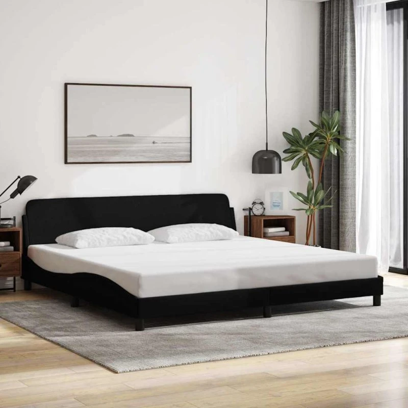 vidaXL Dover Sengeramme 200x200 cm Sort