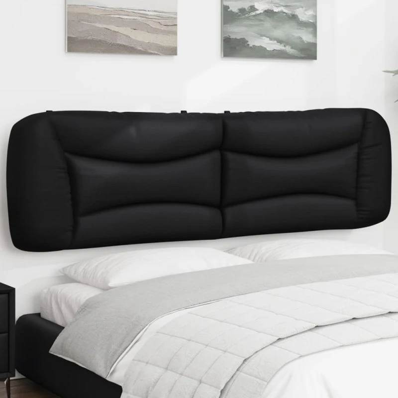 vidaXL Gavlpude Hvar 183 cm Kunstlæder Sort