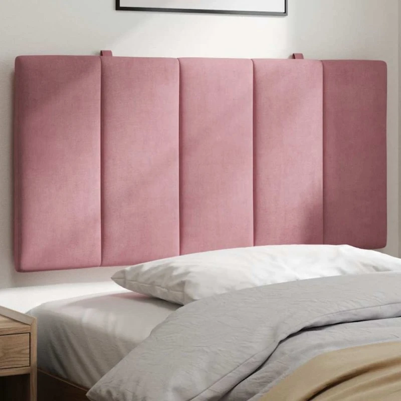 vidaXL Hanko 100 cm Gavlpude Velour Lyserød