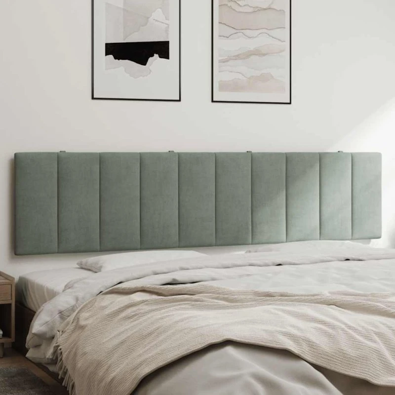 vidaXL Gavlpude Hanko 200 cm lysegrå velour