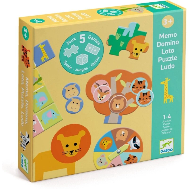 Djeco Leg & Lær: 5 spil på savannen