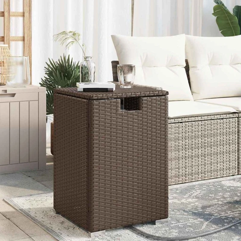 vidaXL Gasflaskeskjuler 40x40x60 cm brun polyrattan