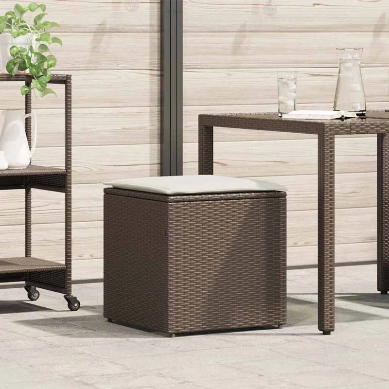 vidaXL Pudekasse Brun 50x50x50 cm PolyRattan