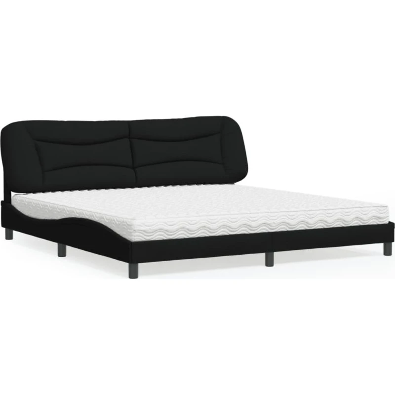 vidaXL Seng med madras Hvar 200x200 cm, sort