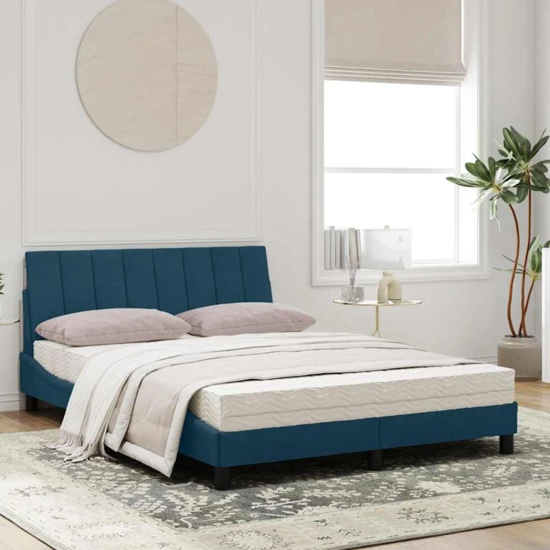 vidaXL Hanko Seng med Madras 120x200 cm Velour Blå