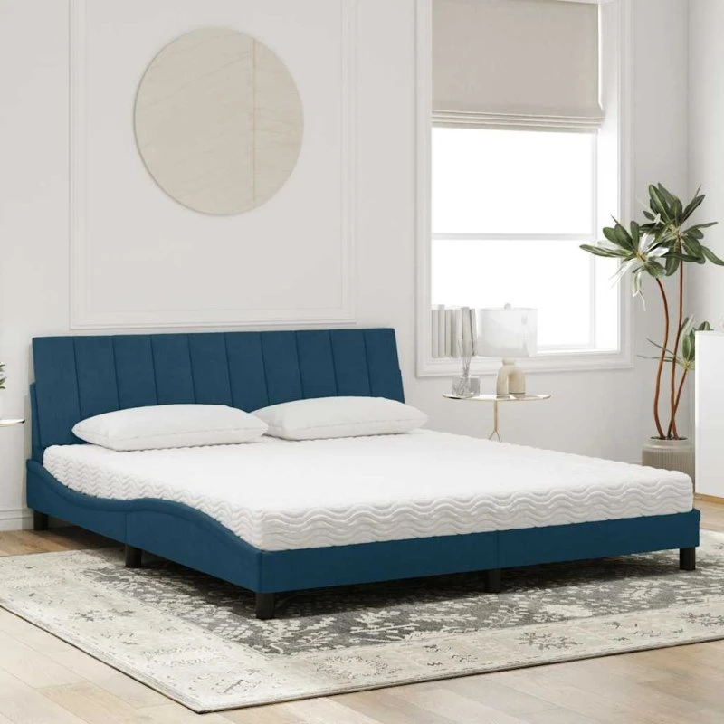 vidaXL Hanko Seng med Madras 180x200 cm Blå Velour