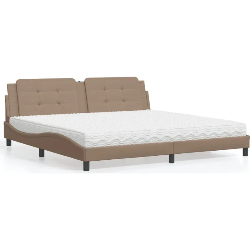 vidaXL Seng med Madras Zadar 200x200 cm Cappuccino