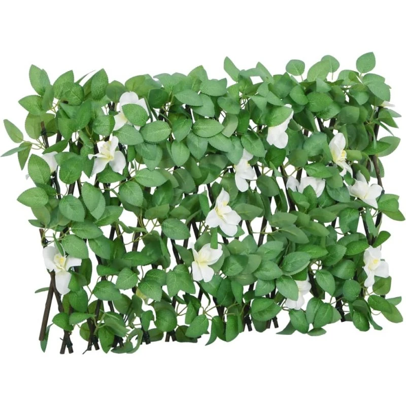 vidaXL Espalier med kunstig vedbend 180x30 cm udvideligt grønt