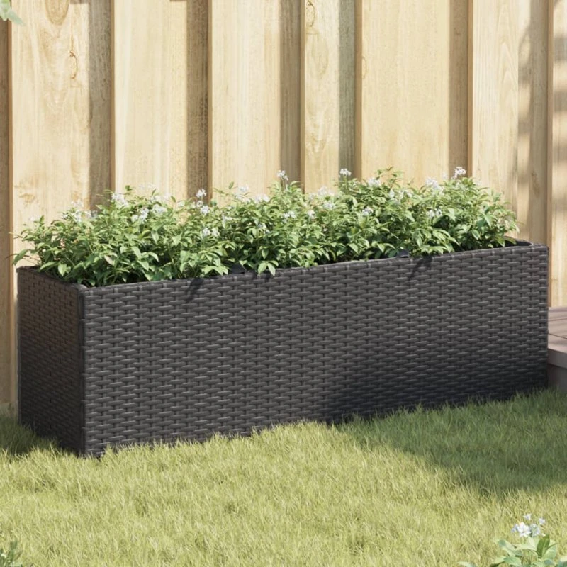 vidaXL Plantekasser 2 stk. med 3 potter 105x30x32 cm sort