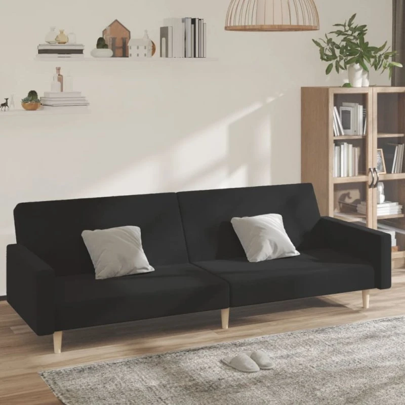 vidaXL 2-personers sovesofa stof sort